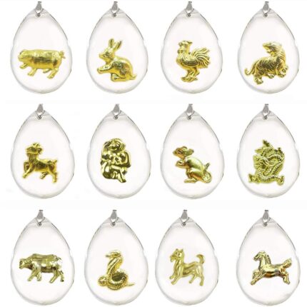 (랜덤 발송) 24K 순금 동물 목걸이 / 크리스탈 공예 금 고급