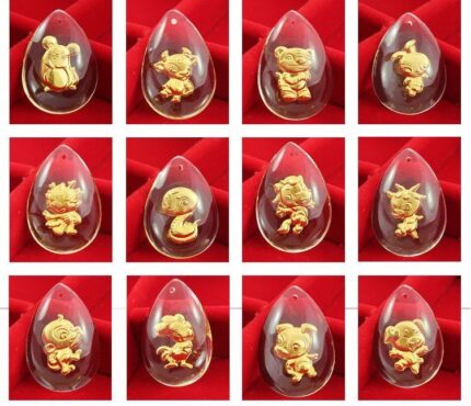 (랜덤 발송) 24K 순금 귀여운 십이간지 동물 / 크리스탈 공예 황금 고급 선물