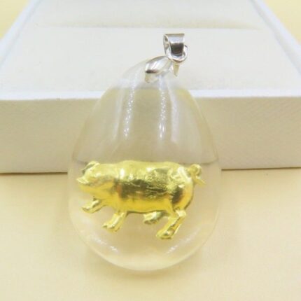 24K 순금 돼지 목걸이 / 크리스탈 공예 황금 고급 선물