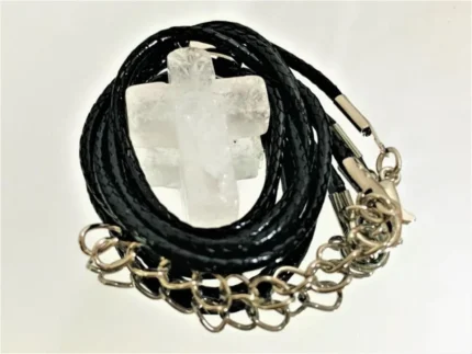 십자가 자연석 오팔 목걸이(흰색) / 선물 장식 액세서리