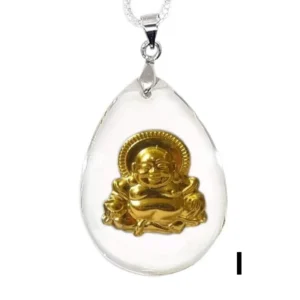 24K 순금 불탑 목걸이 / 크리스탈 공예 황금 목걸이 고급 선물