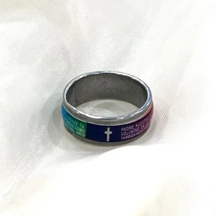 십자가 스테인레스 반지(레인보우) / 성당 교회 선물