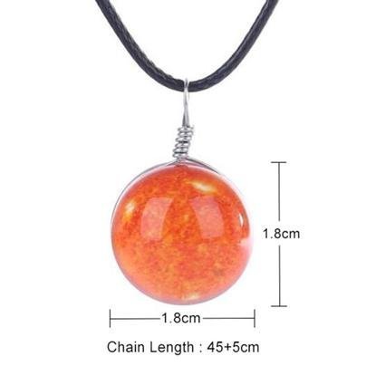 태양 유리 공펜던트 / 야광 우주 목걸이 기념 선물